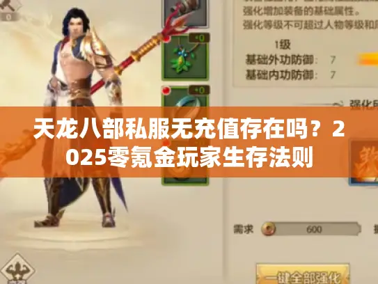 天龙八部私服无充值存在吗？2025零氪金玩家生存法则