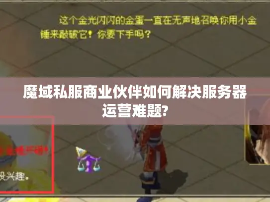 魔域私服商业伙伴如何解决服务器运营难题?