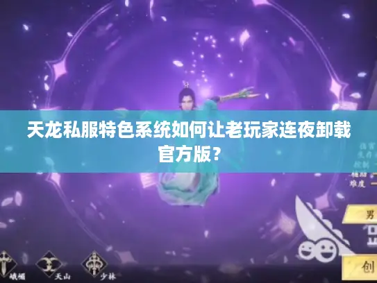 天龙私服特色系统如何让老玩家连夜卸载官方版？