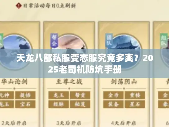 天龙八部私服变态服究竟多爽？2025老司机防坑手册