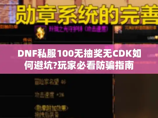 DNF私服100无抽奖无CDK如何避坑?玩家必看防骗指南