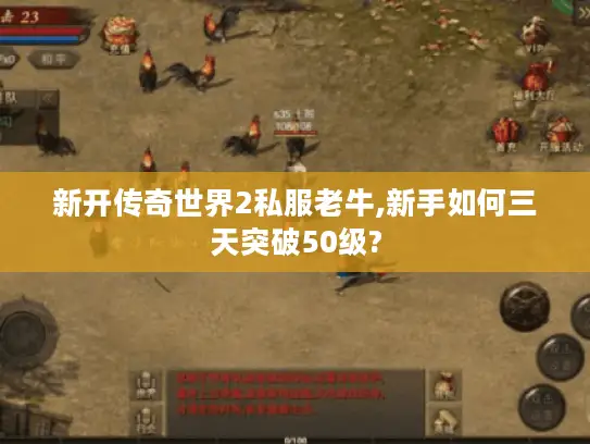 新开传奇世界2私服老牛,新手如何三天突破50级?