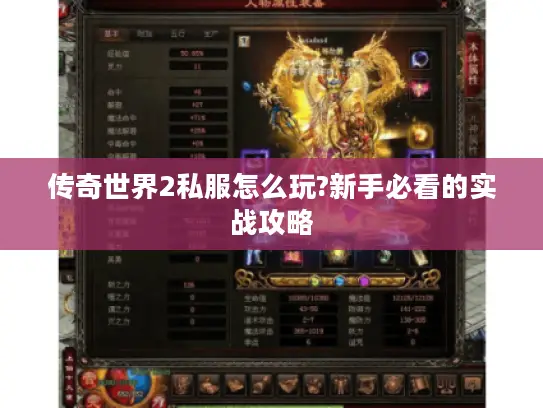 传奇世界2私服怎么玩?新手必看的实战攻略