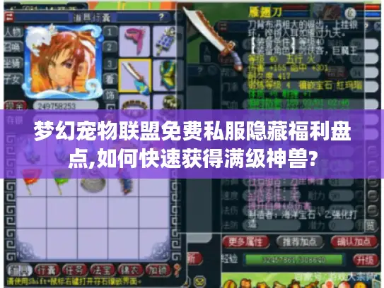 梦幻宠物联盟免费私服隐藏福利盘点,如何快速获得满级神兽?