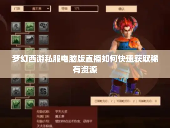 梦幻西游私服电脑版直播如何快速获取稀有资源