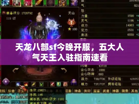 天龙八部sf今晚开服，五大人气天王入驻指南速看
