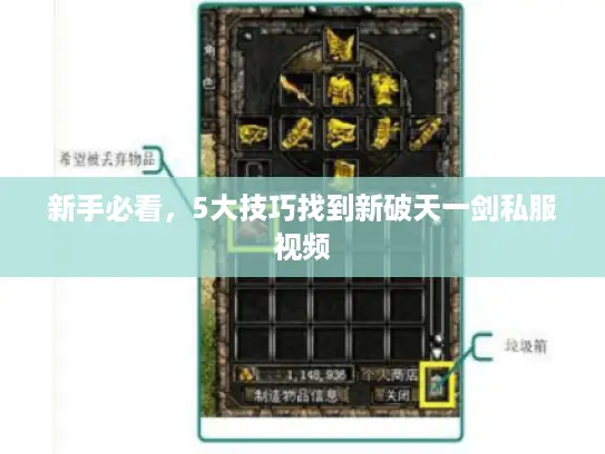 新手必看，5大技巧找到新破天一剑私服视频