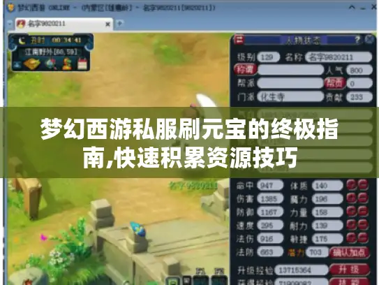 梦幻西游私服刷元宝的终极指南,快速积累资源技巧