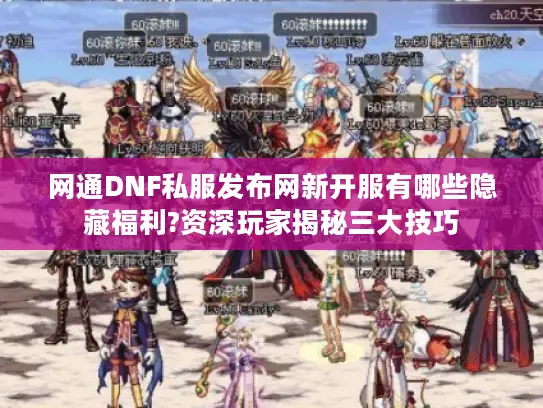 网通DNF私服发布网新开服有哪些隐藏福利?资深玩家揭秘三大技巧