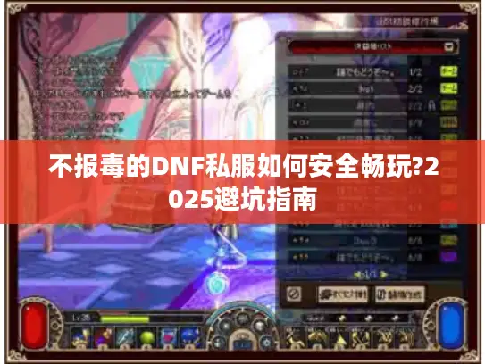 不报毒的DNF私服如何安全畅玩?2025避坑指南