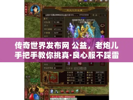 传奇世界发布网 公益，老炮儿手把手教你挑真·良心服不踩雷