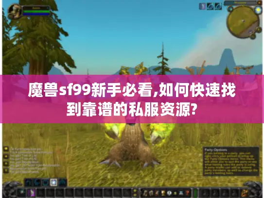 魔兽sf99新手必看,如何快速找到靠谱的私服资源?