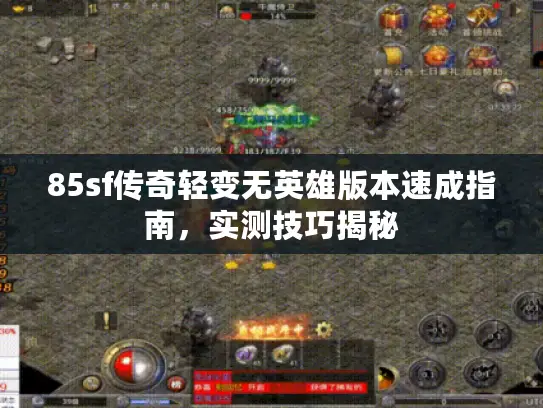 85sf传奇轻变无英雄版本速成指南，实测技巧揭秘