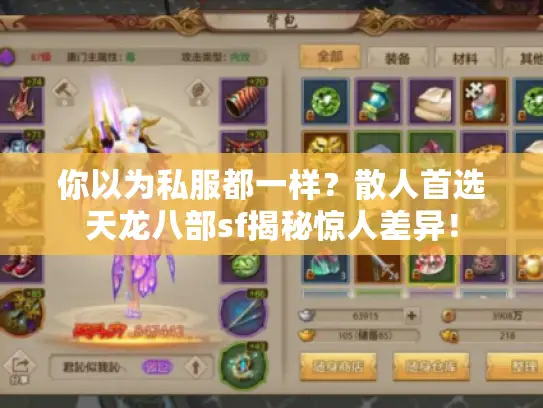 你以为私服都一样？散人首选天龙八部sf揭秘惊人差异！