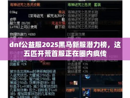 dnf公益服2025黑马新服潜力榜，这五匹开荒首服正在圈内疯传