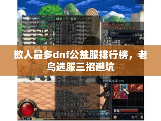 散人最多dnf公益服排行榜，老鸟选服三招避坑