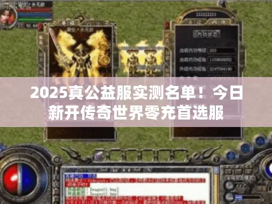 2025真公益服实测名单!今日新开传奇世界零充首选服 2025真公益服实测名单!今日新开传奇世界零充首选服