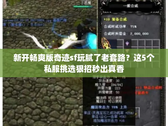 新开畅爽版奇迹sf玩腻了老套路?这5个私服挑选狠招秒出真香 新开畅爽版奇迹sf玩腻了老套路?这5个私服挑选狠招秒出真香