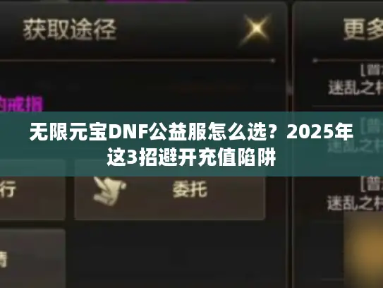 无限元宝DNF公益服怎么选？2025年这3招避开充值陷阱