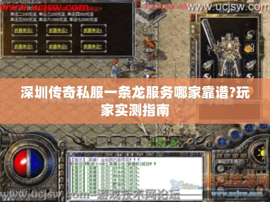 深圳传奇私服一条龙服务哪家靠谱?玩家实测指南