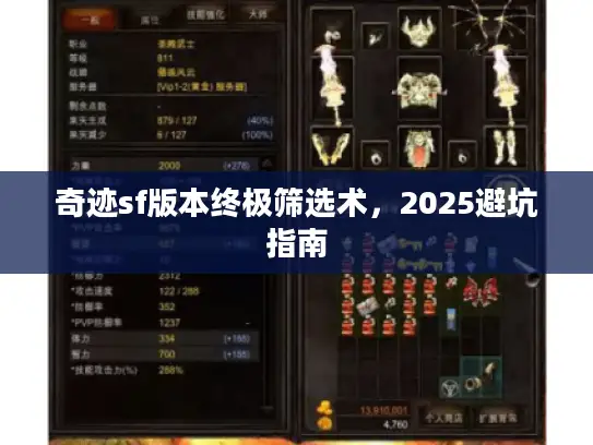 奇迹sf版本终极筛选术，2025避坑指南
