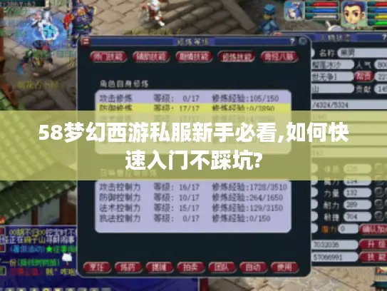 58梦幻西游私服新手必看,如何快速入门不踩坑?