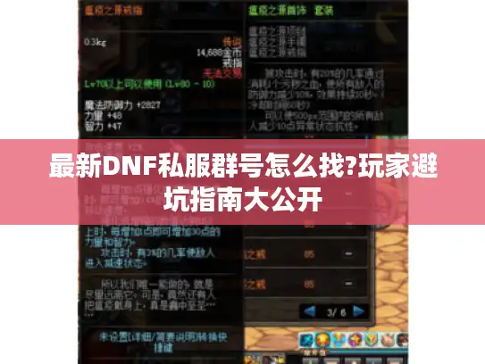最新DNF私服群号怎么找?玩家避坑指南大公开