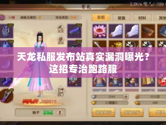 天龙私服发布站真实漏洞曝光？这招专治跑路服