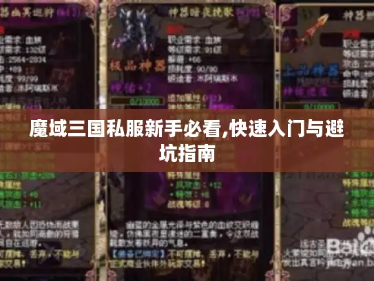 魔域三国私服新手必看,快速入门与避坑指南