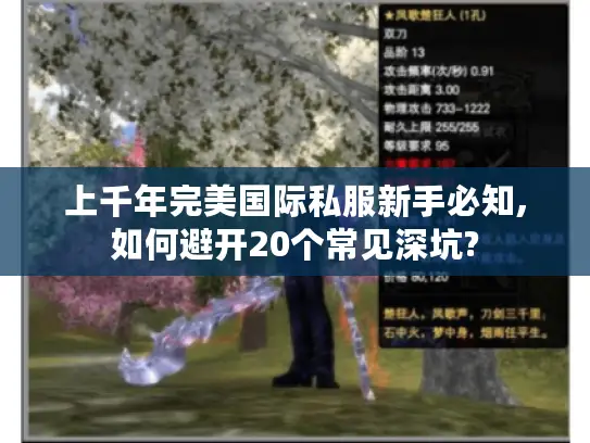 上千年完美国际私服新手必知,如何避开20个常见深坑?