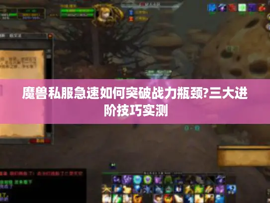 魔兽私服急速如何突破战力瓶颈?三大进阶技巧实测