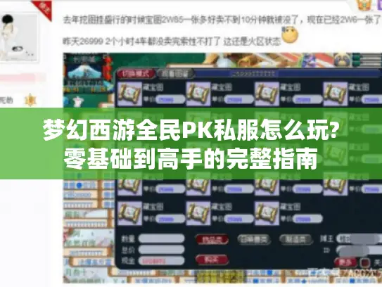 梦幻西游全民PK私服怎么玩?零基础到高手的完整指南