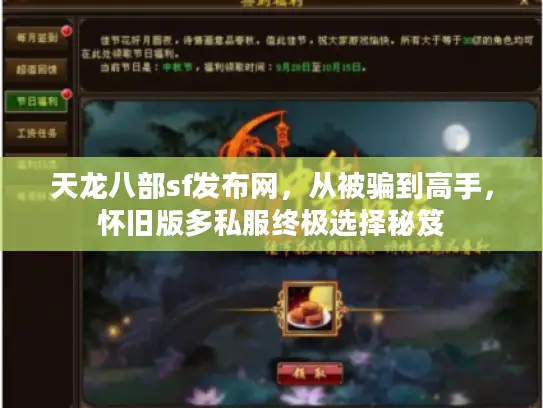 天龙八部sf发布网，从被骗到高手，怀旧版多私服终极选择秘笈