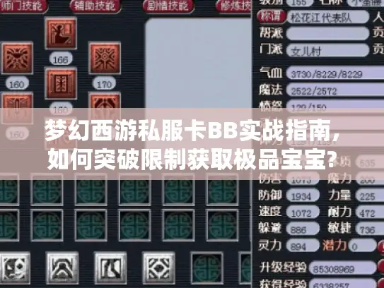 梦幻西游私服卡BB实战指南,如何突破限制获取极品宝宝?