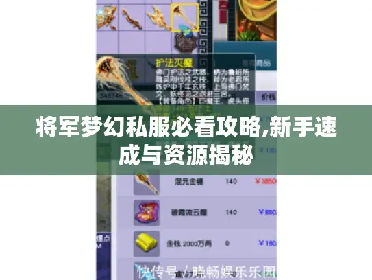 将军梦幻私服必看攻略,新手速成与资源揭秘
