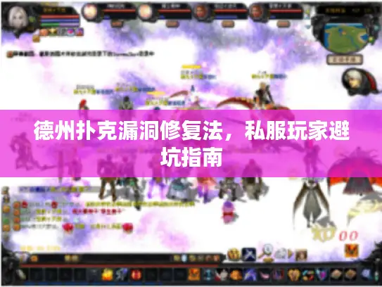 德州扑克漏洞修复法，私服玩家避坑指南