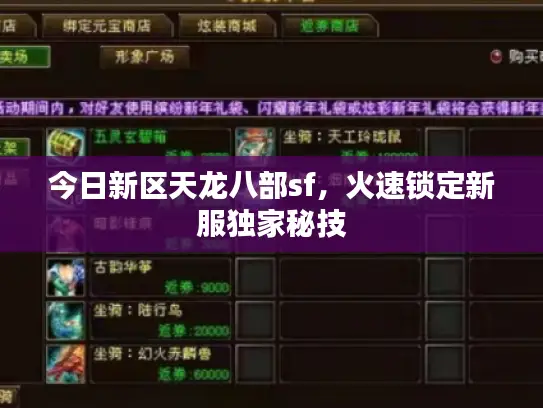 今日新区天龙八部sf，火速锁定新服独家秘技