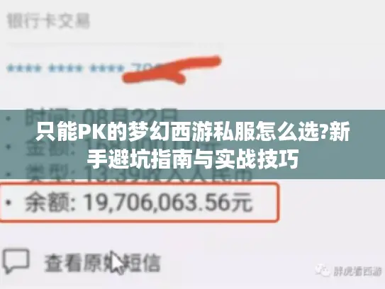 只能PK的梦幻西游私服怎么选?新手避坑指南与实战技巧