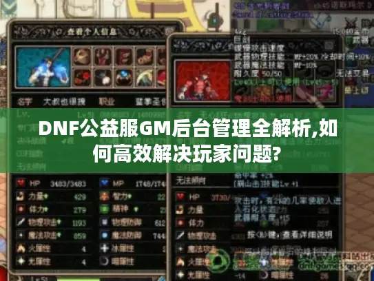 DNF公益服GM后台管理全解析,如何高效解决玩家问题? DNF公益服GM后台管理全解析,如何高效解决玩家问题?
