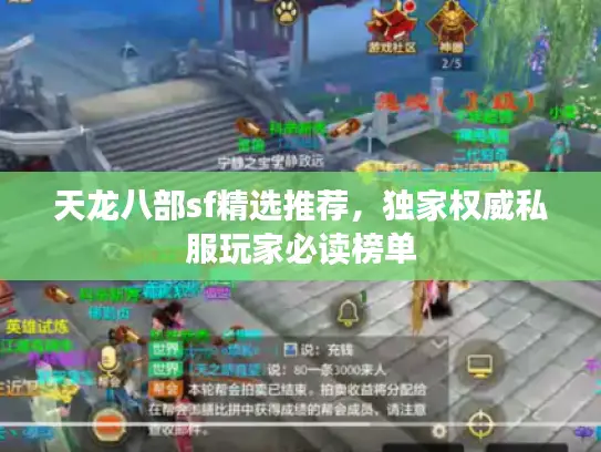 天龙八部sf精选推荐，独家权威私服玩家必读榜单