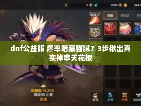 dnf公益服 爆率暗藏猫腻？3步揪出真实掉率天花板