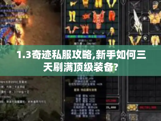 1.3奇迹私服攻略,新手如何三天刷满顶级装备?