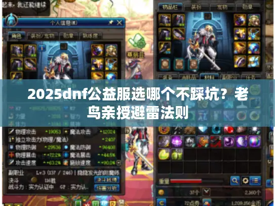 2025dnf公益服选哪个不踩坑？老鸟亲授避雷法则