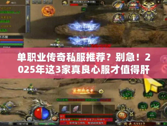 单职业传奇私服推荐？别急！2025年这3家真良心服才值得肝