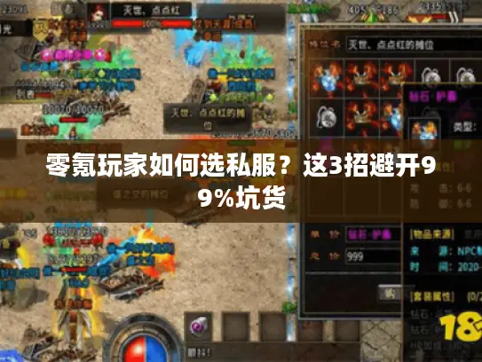 零氪玩家如何选私服？这3招避开99%坑货