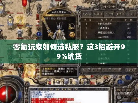 零氪玩家如何选私服？这3招避开99%坑货