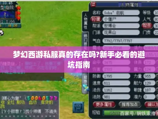 梦幻西游私服真的存在吗?新手必看的避坑指南