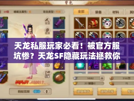 天龙私服玩家必看！被官方服坑惨？天龙SF隐藏玩法拯救你的江湖梦