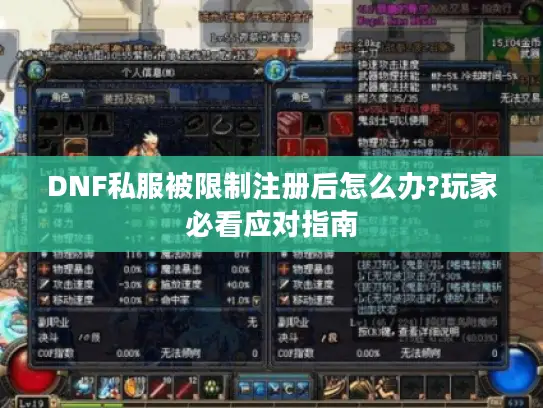 DNF私服被限制注册后怎么办?玩家必看应对指南