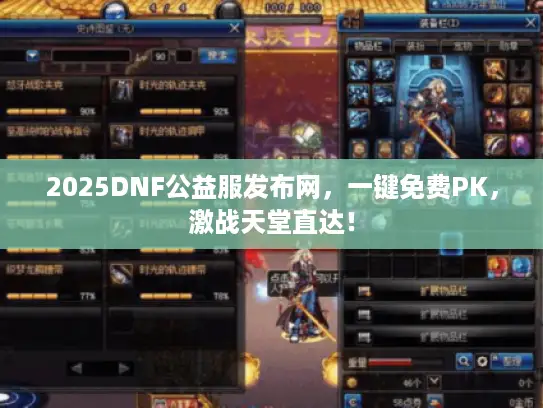 2025DNF公益服发布网，一键免费PK，激战天堂直达！